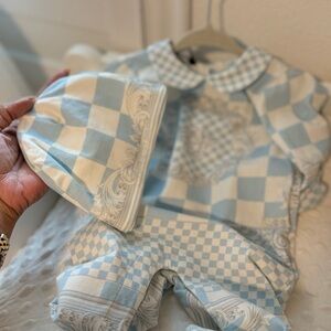 Versace Blue and White Kids Bodysuit